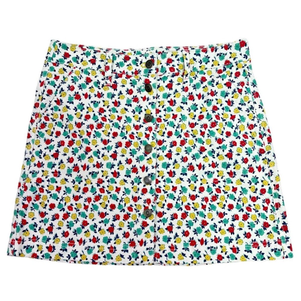 J.CREW Mercantile Ditsy Floral Print‎ Button Front Mini Skirt Women’s 12